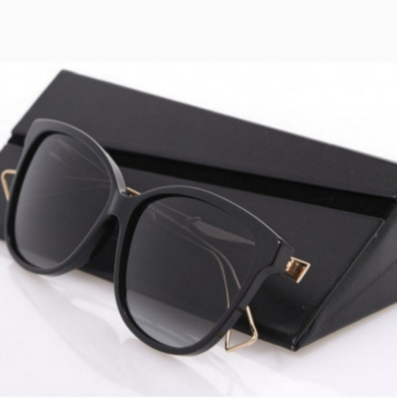 Dior Accessories - Dior Black and Gold Oversized Sunglasses